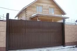 откатные ворота проф.лист